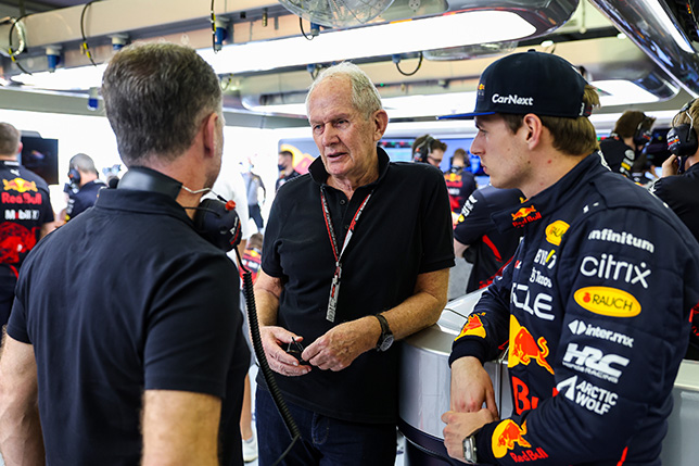 Кристиан Хорнер, Хельмут Марко и Макс Ферстаппен, фото пресс-службы Red Bull