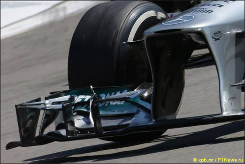 Переднее антикрыло Mercedes на Гран При Германии