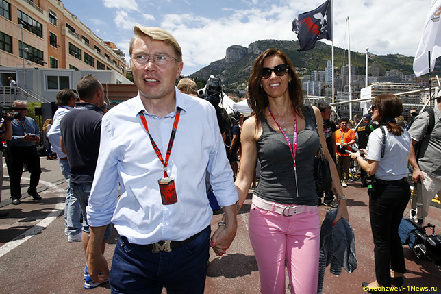 Мика Хаккинен и его супруга на Гран При Монако