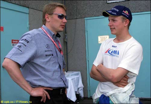 Мика Хаккинен и Кими Райкконен на Гран При Канады 2001 года
