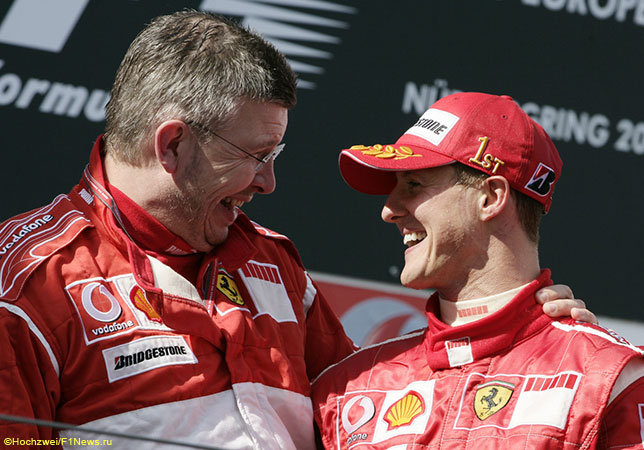 Росс Браун и Михаэль Шумахер на Гран При Европы 2006 года на Нюрбургринге