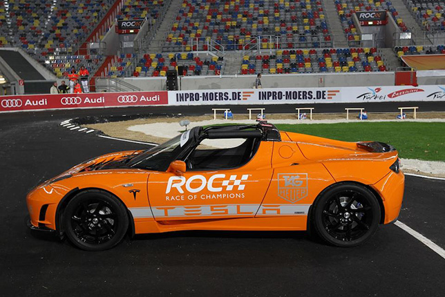 Tesla Roadster, на которой на Гонке чемпионов ездил Михаэль Шумахер, фото пресс-службы ROC