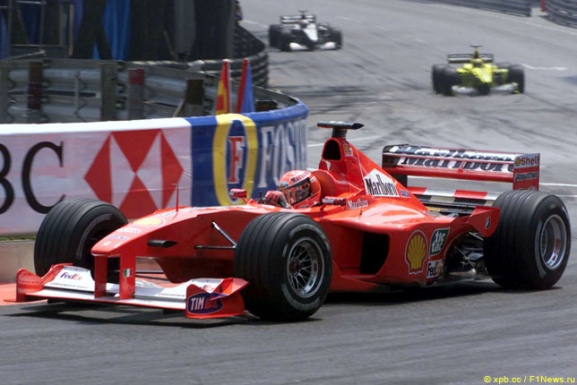 Михаэль Шумахер за рулём Ferrari F1-2000 в Монако, 2000 год