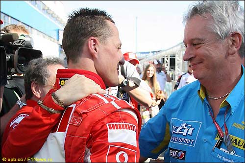 Пэт Симондс и Михаэль Шумахер, Гран При Бразилии, 2006 год
