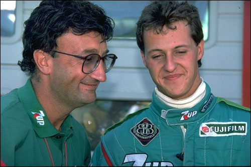 Эдди Джордан и Михаэль Шумахер на Гран При Бельгии 1991 года