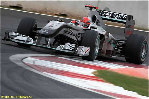 Михаэль Шумахер на трассе Гран При Кореи, 2010 год