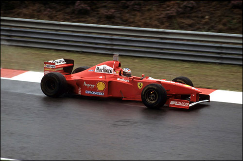 Михаэль Шумахер на Ferrari F310B на Гран При Бельгии 1997 года 