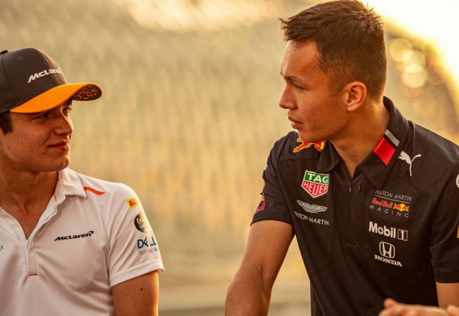 Ландо Норрис и Александер Элбон на Гран При Абу-Даби, 2019 год, фото XPB