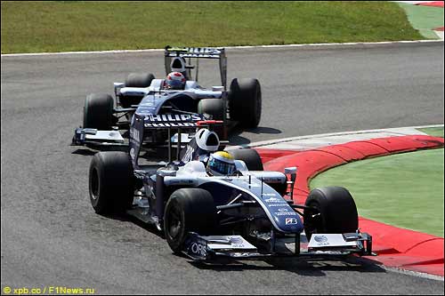 Гонщики Williams на трассе Гран При Италии