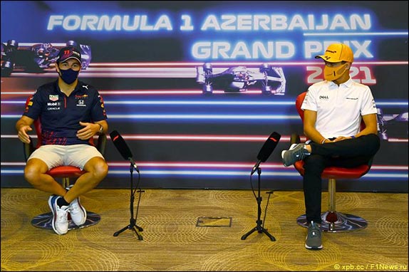 Серхио Перес (Red Bull Racing) и Ландо Норрис (McLaren)