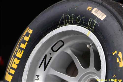 Штрих-код на шине Pirelli