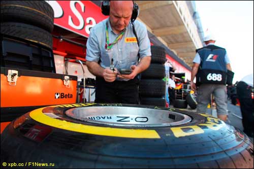 Монтаж шин Pirelli для GP2