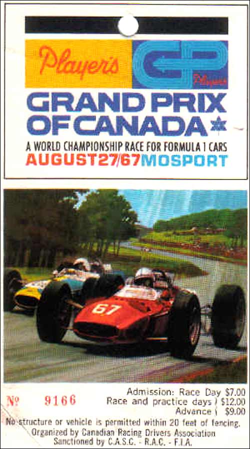 Архивный билет на первый Гран При Канады