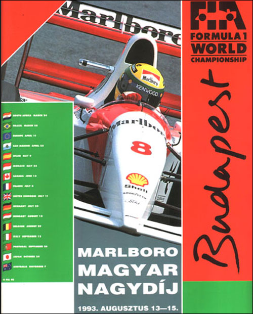 Афиша Гран При Венгрии 1993 года