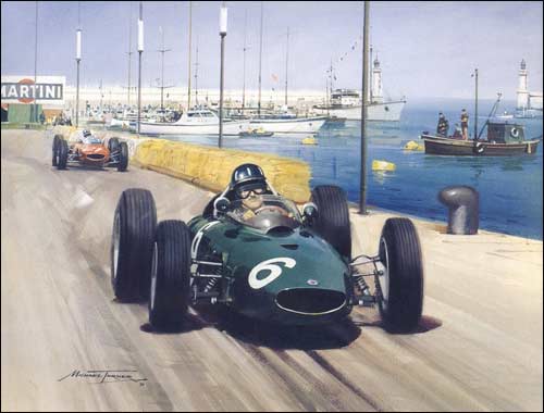 Борьба Грэма Хилла (№6) и Джона Сёртиза на Гран При Монако 1963 года