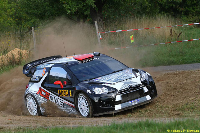 Кими Райкконен за рулём Citroen DS3 WRC на трассе Rally of Germany, 2011 год