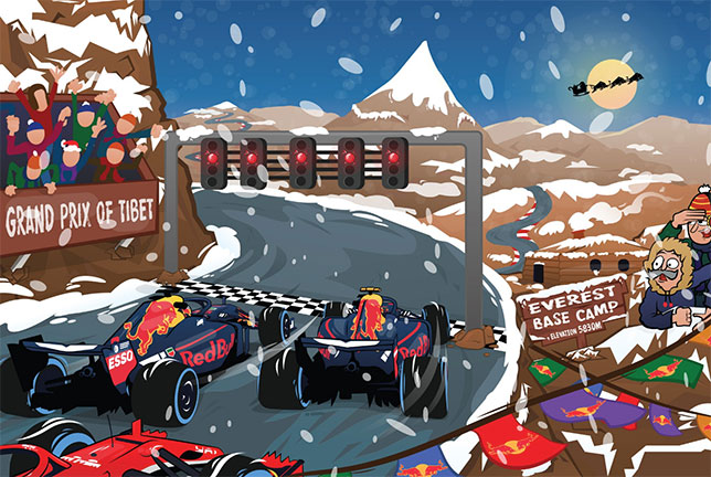 Рождественская открытка от Red Bull Racing