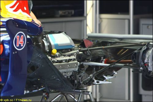 Мотор и трансмиссия на машине Red Bull 
