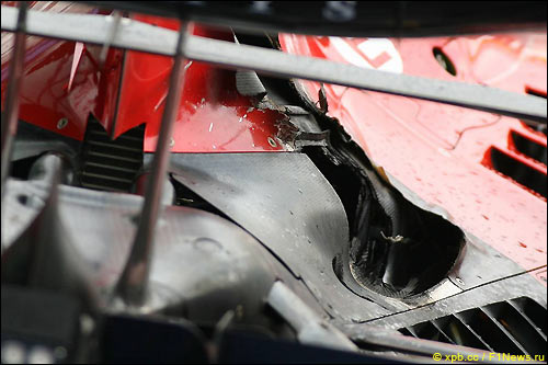 Фрагмент выхлопной системы на Ferrari Кими Райкконена