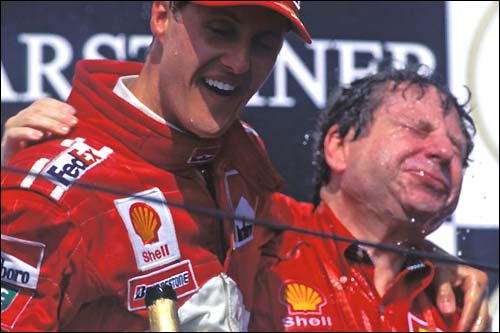 Михаэль Шумахер и Жан Тодт на подиуме Гран При Сан-Марино