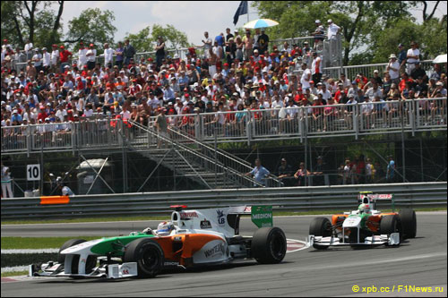 Пилоты Force India на трассе Гран При Канады 2010 года