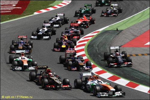 Адриан Сутил на старте Гран При Испании