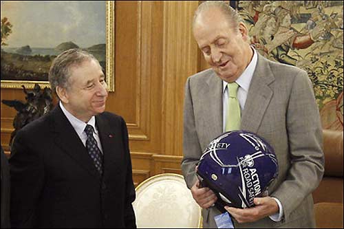 Король Испании Хуан Карлос и президент FIA Жан Тодт