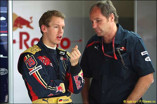 Себастьян Феттель и Герхард Бергер. Гран При Испании'08