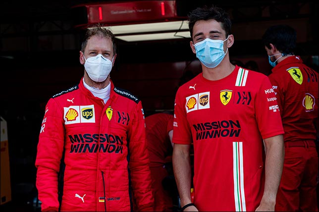 Себастьян Феттель и Шарль Леклер на тестах в Муджелло. Фото: пресс-служба Ferrari