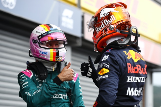 Себастьян Феттель и Макс Ферстаппен, Гран При Бельгии, 2021 год, фото пресс-службы Red Bull Racing