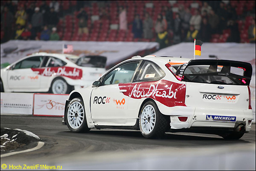 Себастьян Феттель за рулем Ford Focus WRC во время Гонки Чемпионов в Пекине