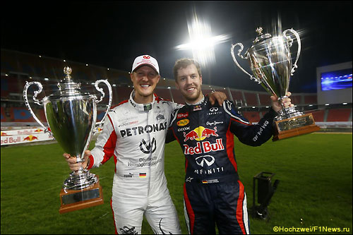 Себастьян Феттель и Михаэль Шумахер на Гонке Чемпионов, 2012 год