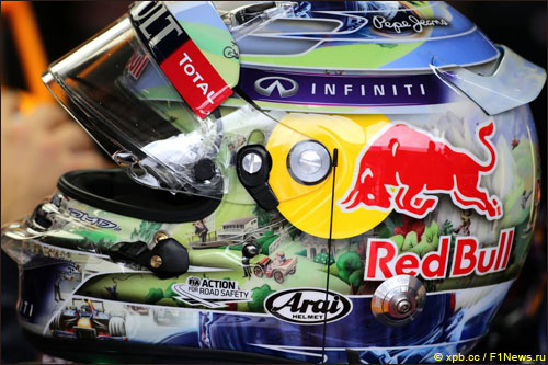 Шлем Себастьяна Феттеля в Гран При Бразилии 2013