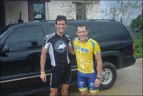 Марк Уэббер и Лэнс Армстронг, 2004 год