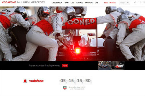 Новый дизайн сайта McLaren